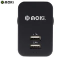 Moki Dual USB Wall Charger / Adapter - Black