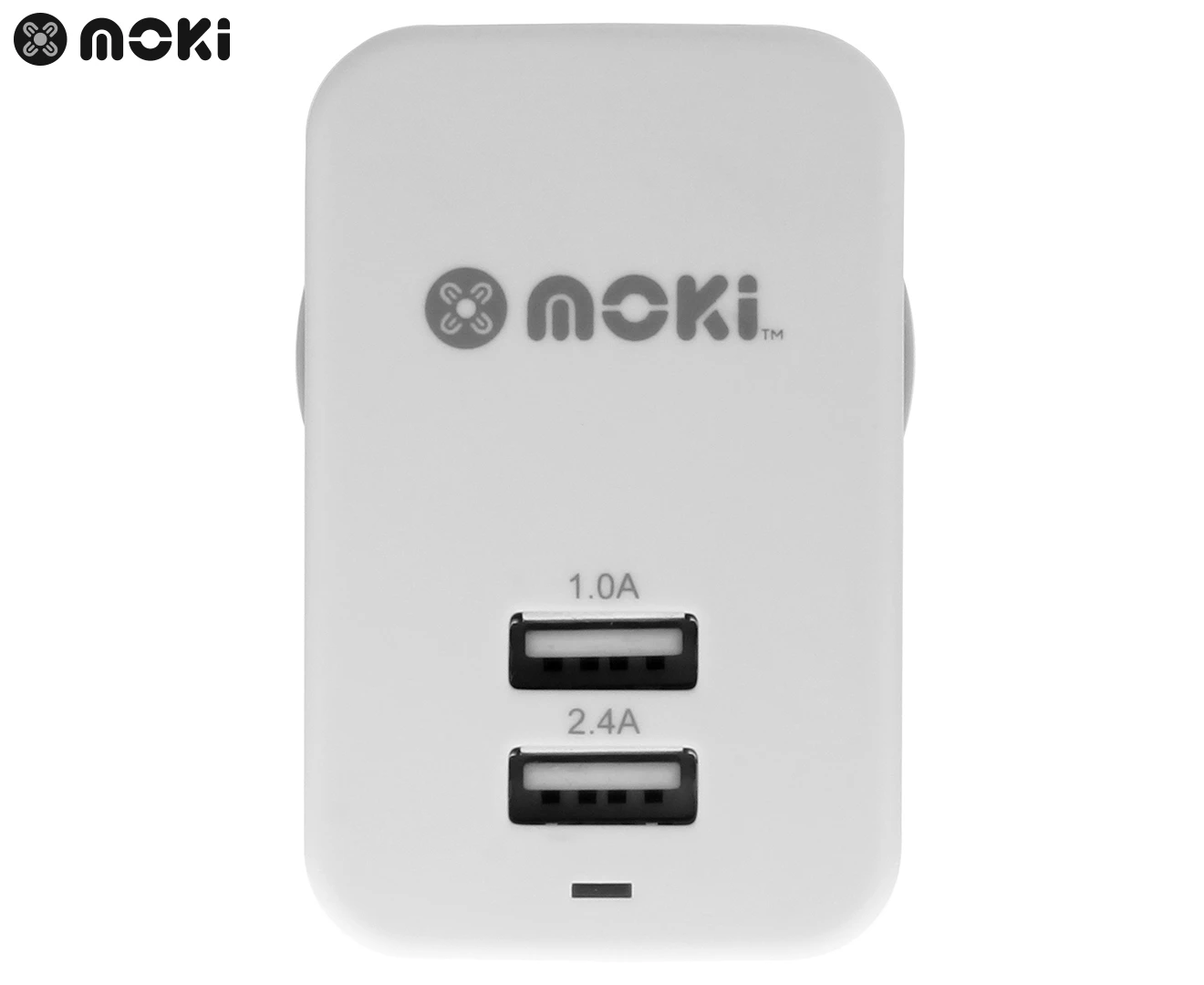 Moki Dual USB Wall Mobile Charger Universal Adaptor Power Plug Travel Adapter WH