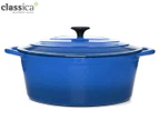 Classica 28cm Cast Iron Oval Dutch Oven - Blue