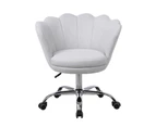 Modern Linen Fabric Office Chair Shell Chair Adjustable Swivel Comfy Upholstered Desk Chair Beige