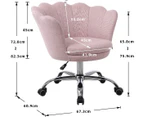 Modern Linen Fabric Office Chair Shell Chair Adjustable Swivel Comfy Upholstered Desk Chair Pink