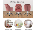 Velvet Office Chair Modern Velvet Swivel Desk Chair Height Adjustable Armchair Pink