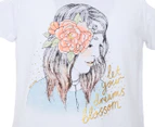 Eve's Sister Youth Girls' Blossom Tee / T-Shirt / Tshirt - White