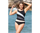 LaSculpte Women's Chlorine Resistant Tummy Control Sport Block Swimsuit - Multicolour