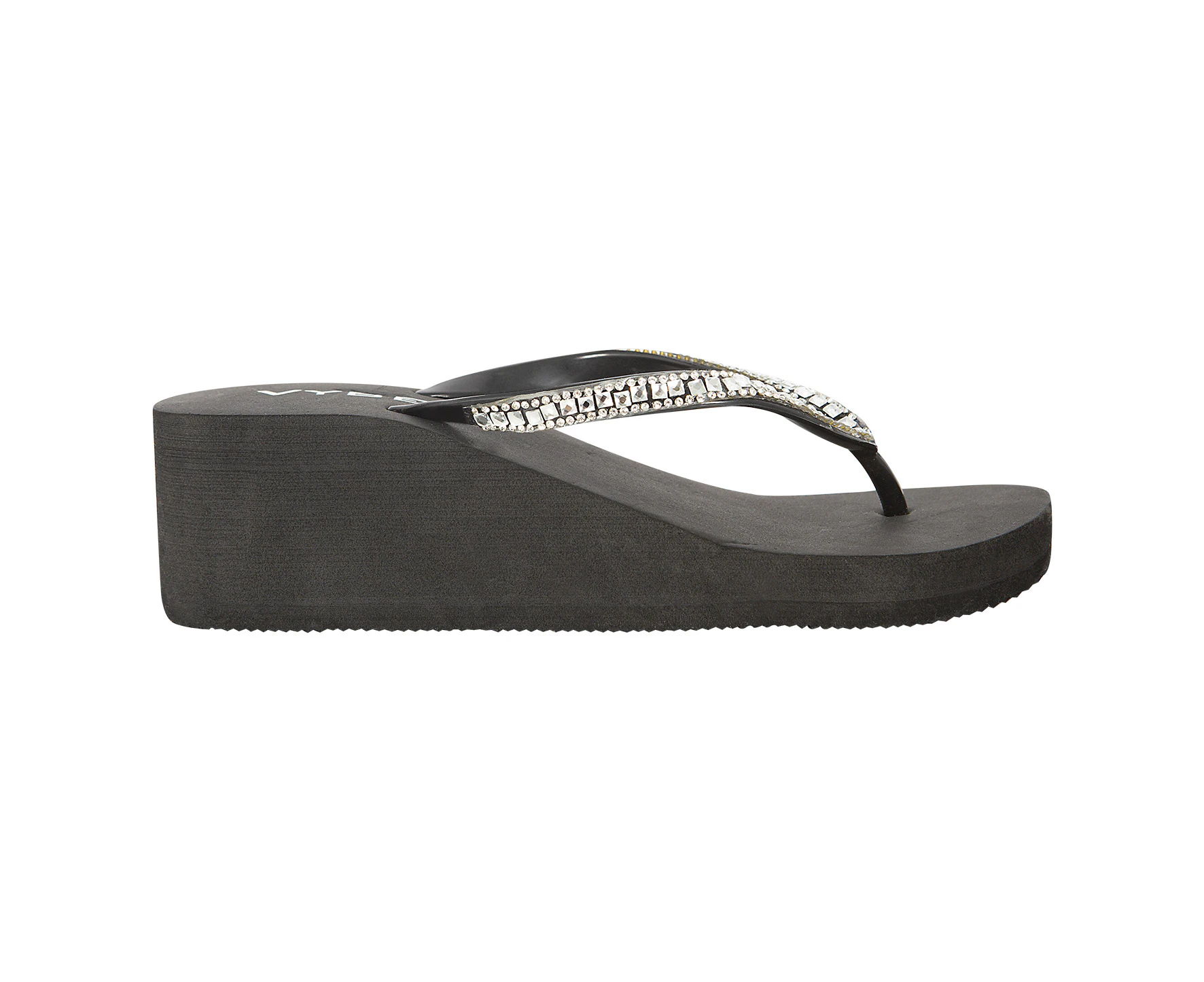 Sacramento Vybe Wedge Summer Flip Flop Thong Women's - Black