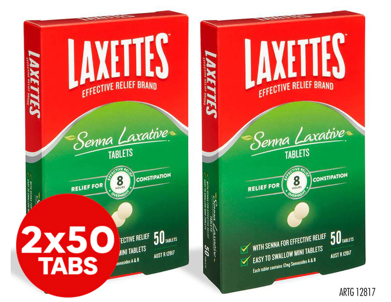 2 x Laxettes Senna Laxative 50 Tabs