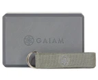 Gaiam Yoga Block & Strap Combo - Grey