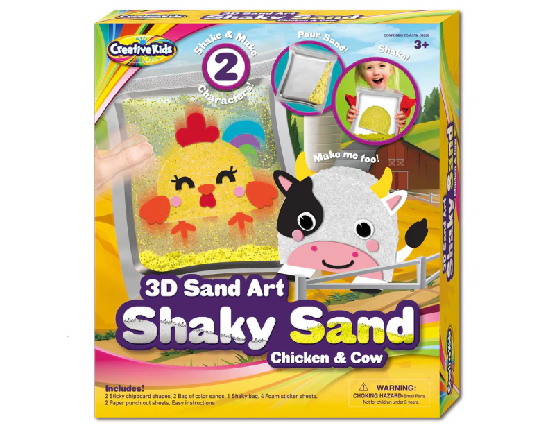 Creative Kids Shaky Sand Chicken & Cow 3D Sand Art