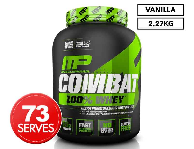 MusclePharm Combat 100% Whey Protein Powder Vanilla 2.27kg