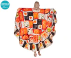 Ortega Home 180x180cm Sushi Printed Plush Fleece Round Blanket