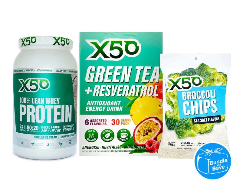 X50 Protein & Green Tea + Resveratrol Bundle