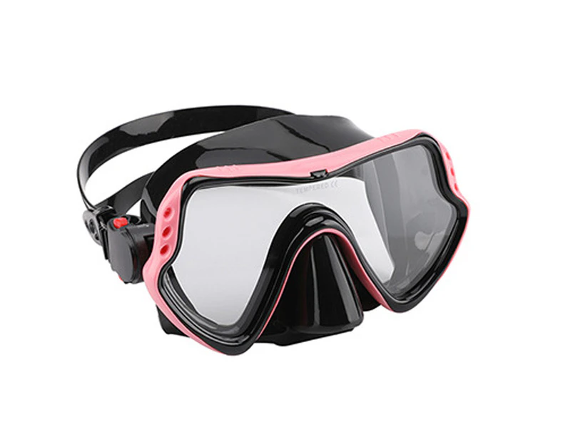 Adore Diving Mask Anti-Fog Tempered Glass Waterproof Lens Adjustable Strap Adult Swimming Goggles For Snorkeling Swimming Scuba Diving-Pink
