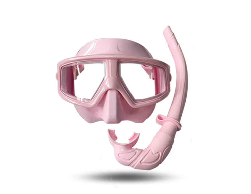Adore MS21012 Snorkel Set Anti-Fog Tempered Glass UV400 Waterproof Lens Anti Leak Dry For Swimming Snorkeling Scuba Diving-Pink