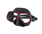 Adore M206HA Swim Goggles Anti-Fog Tempered Glass UV Protection Waterproof Lens Adjustable Strap 3D Tight Fit Diving Mask -Red