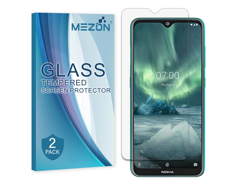 [2 Pack] MEZON Nokia 5.3 Tempered Glass Crystal Clear Premium 9H HD Screen Protector – Case Friendly, Shock Absorption (Nokia 5.3, 9H)