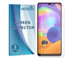 [3 Pack] MEZON Samsung Galaxy A31 Ultra Clear Screen Protector Film – Case Friendly, Shock Absorption (A31, Clear)