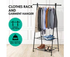 Clothes Rack Garment Display Clothing Hanger Stand with Two Shelves
