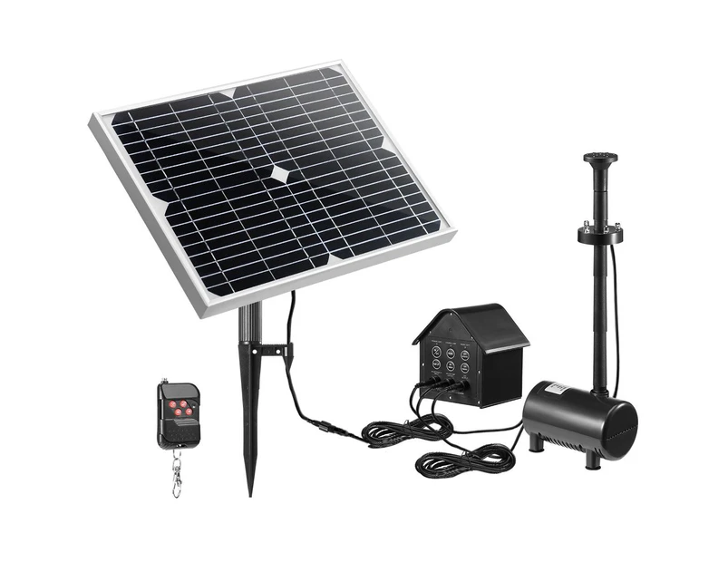 70W Solar Fountain Water Pump with Battery and LED Light for Birdbath Garden Pool