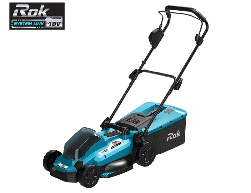 ROK 18v Brushless Lawnmower Skin-Only - Black/Blue