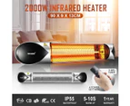 New Maxkon 2000W Carbon Fibre Infrared Heater Instant Heat Outdoor Patio Strip Heater Remote Control