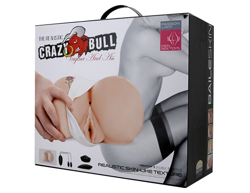 Crazy Bull Rose Tattoo Vagina Anal Male Sex Toy Pink Skin