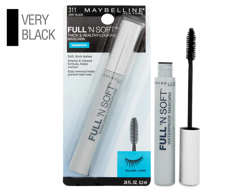 Maybelline Full 'N Soft Waterproof Mascara 8.2mL - Very Black
