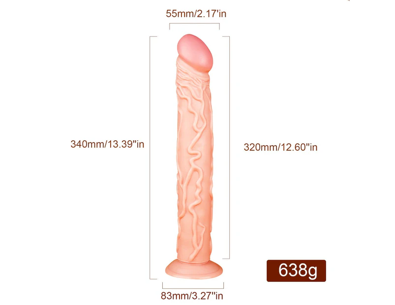 MD 34cm Realistic Straight Dildo - Nude