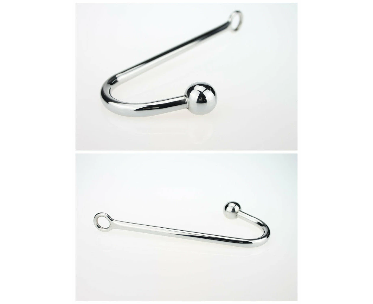 BDSM Stainless Steel Metal Anal Hook Bondage Restraint - Single Ball