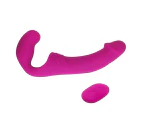 Aphrodisia Double Rider Remote Control Strapless Strap-On Dildo Vibrator - Rose