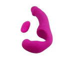 Aphrodisia Double Rider Remote Control Strapless Strap-On Dildo Vibrator - Rose