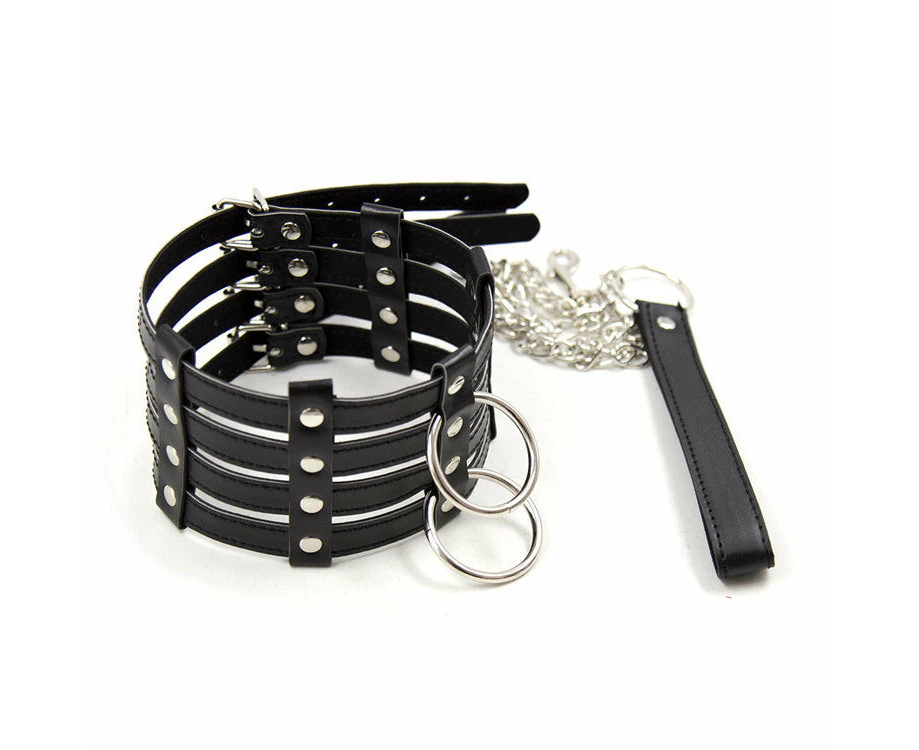 BDSM Collar & Leash Rivet Metal Chain Restraints