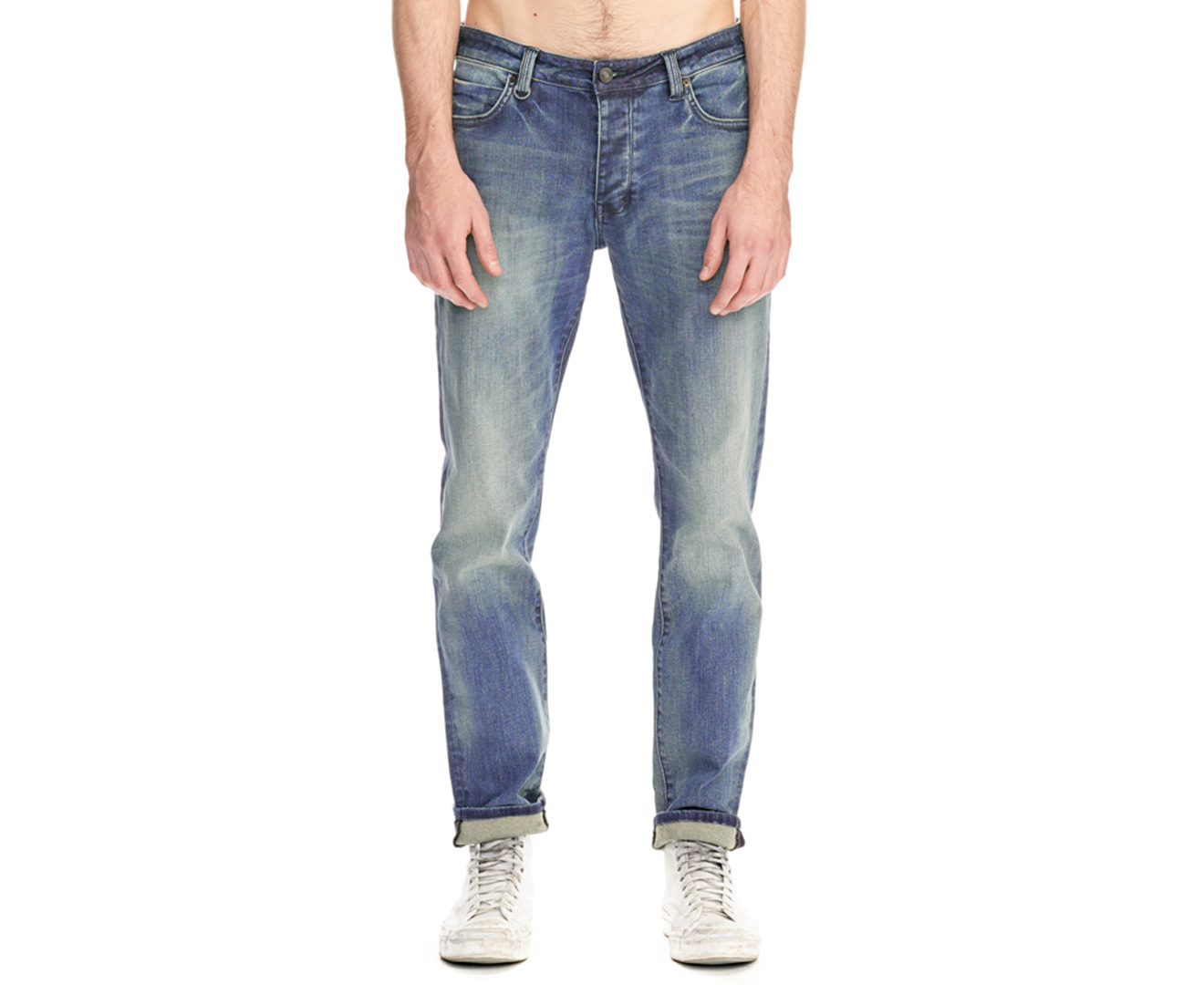 NEUW Men's Lou Slim Twill Jeans - Biker Wash | Catch.co.nz