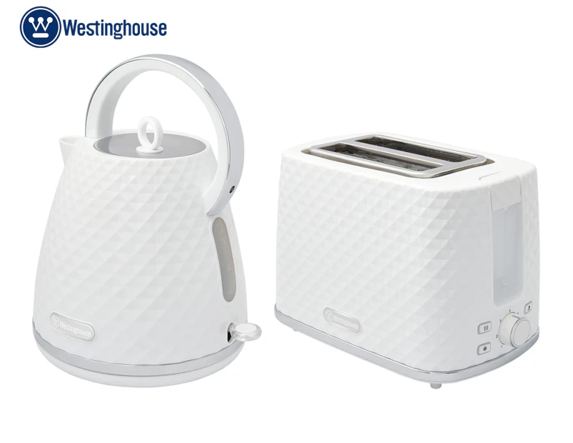 Westinghouse Diamond Kettle & Toaster Breakfast Pack - White WHKTPK09W