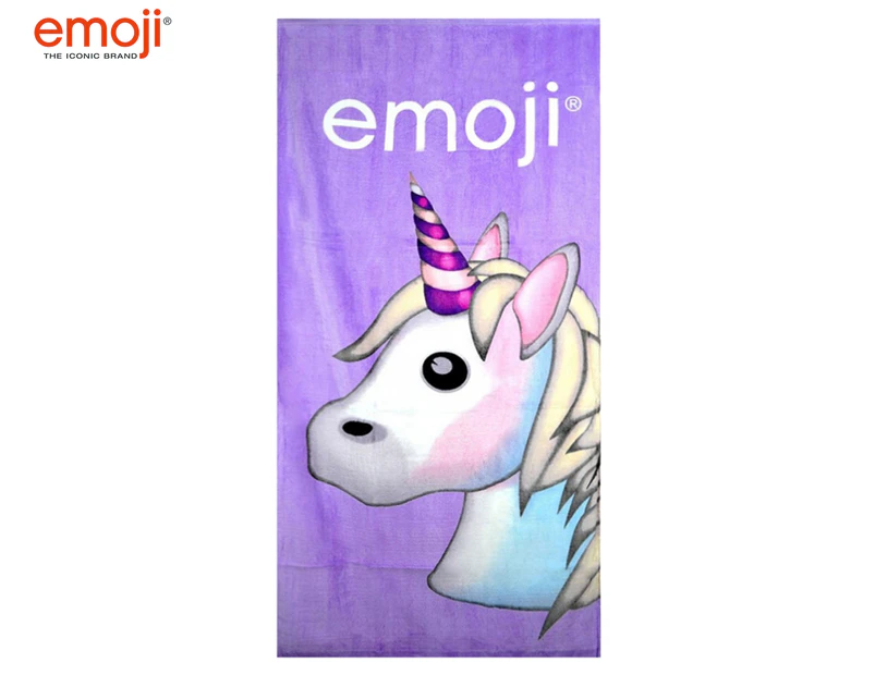 Emoji 140x70cm Unicorn Towel - Purple