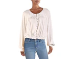Free People Women's Tops & Blouses - Henley Top - White