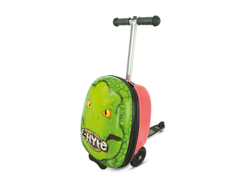 Zinc Flyte Kids Suitcase Scooter Darwin the Dinosaur - Green