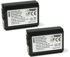 Wasabi Power NP-FW50 Camera Battery (2-Pack) for Sony Alpha a5100, a6000, a6300, a6400, a6500, Alpha a7, a7 II, a7R, a7R II and more