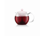 Bodum Assam Tea Press with Glass Handle and Lid 500ml Strawberry