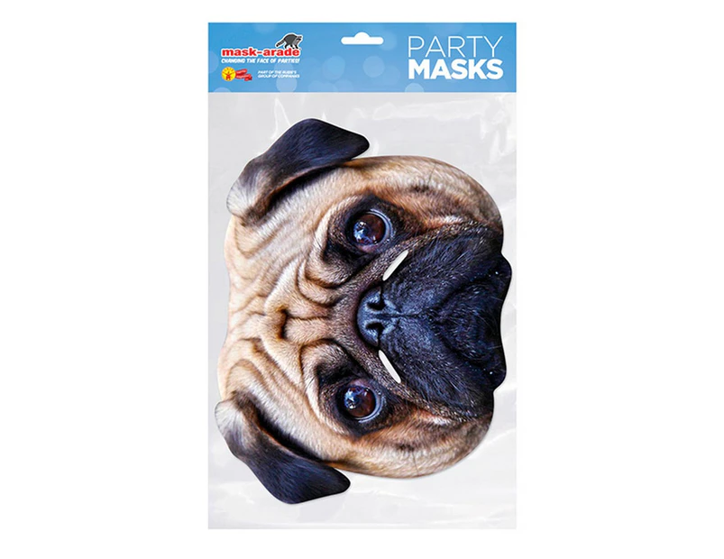 Mask-arade Pug Dog Party Face Mask (Multicoloured) - BN3770