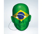 Mask-arade Brazil Flag Party Face Mask (Green/Yellow/Blue) - BN3689
