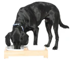 Mog & Bone Bamboo & Melamine Dog Feeding Station w/ Bowls - Natural/White