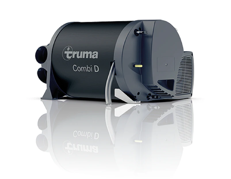 Truma Caravan Diesel Heater & Hot Water Heater Combi D6 Kit With Black Cowl