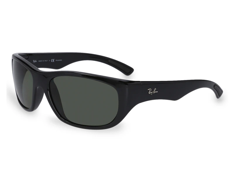 Ray-Ban Rectangle RB4177 Polarised Sunglasses - Black/Green