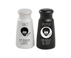 Bob Ross Titanium White and Midnight Black Salt and Pepper Shaker Set