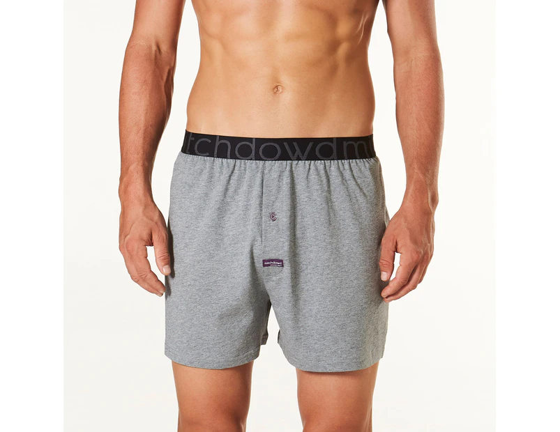 Mitch Dowd - Men's Loose Fit Knit Boxer Shorts - Charcoal Marle