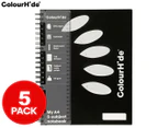 ColourHide A4 250-Page 5-Subject Notebook 5-Pack - Black