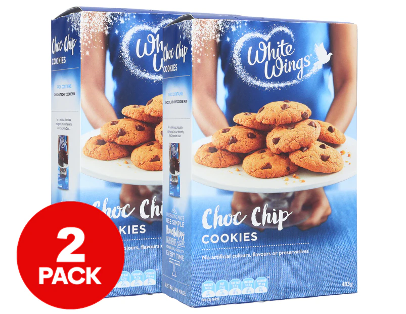 2 x White Wings Choc Chip Cookies Baking Mix 485g