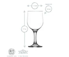 12x Nevakar 320ml Red Wine Glasses - Large Glass White Rose Long Stem Cocktail Party Drinking Goblet Gift Set - by LAV