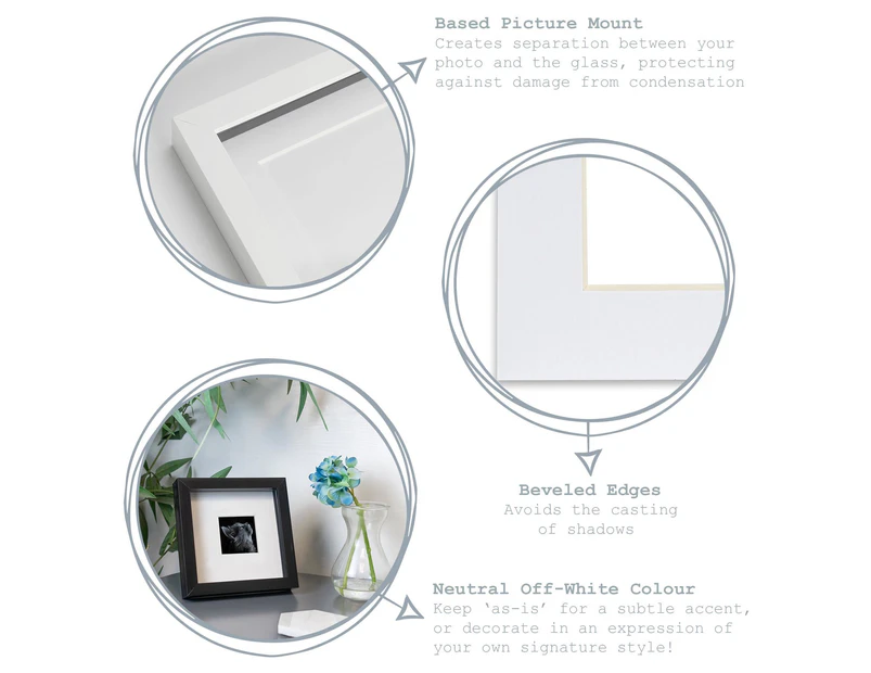 20x White Photo Frame Picture Mount - To Fit Frame Size 5 x 7" for Image Size 4 x 6" - by Nicola Spring