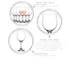 6x Nevakar 355ml Red Wine Glasses - Large Glass White Rose Long Stem Cocktail Party Drinking Goblet Gift Set - by LAV